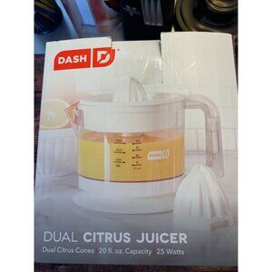 Dash Dual Citrus Juicer 20 Fl. Oz. Capacity 25 Watts Clear/White Plastic Electri